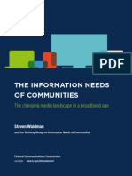 LOW The Information Needs of Communities