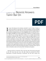 Alain de Benoist Answers Tamir Bar-On