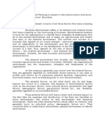 Strategic Financial Planning Is Subject To The Various Macro and Micro Environmental Factors'. Elucidate.