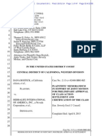 Dana Bostick V Herbalife - Plaintiffs' Memorandum in Support of Joint Motion For Preliminary Approval of Class Action Settlement and Certification of Class