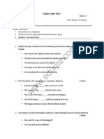 Class 6 ICSE English Sample Paper