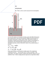 Applications of Hydrostatics