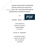 Zulu Perceptions and Reactions To The British Occupation of Land. E.M. Masina