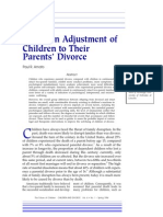 Life-Span Adjustment of Children To Their Parents' Divorce