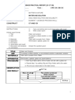 SCIENCE PRACTICAL REPORT F2-Analysing Solution and Solubility