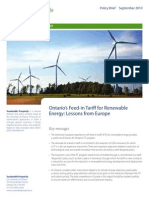 Ontario's Feed-In Tariff For Renewable Energy: Lessons From Europe