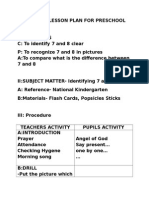 Detailed Lesson Plan For Preschool