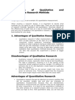 Comparison of Qualitative and Quantitative Research Methods