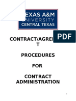 Contract/Agreemen T Procedures FOR Contract Administration