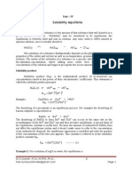 Solubility, Solubility Product, Precipitation Titration, Gravimetry