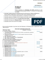 Income Tax Calculator Ay 2015-16 For Resident Individuals & Hufs