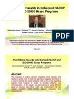 The Hidden Hazards in Enhanced HACCP and ISO 22000 Based Programs, DR Mohamad Azzam Sekheta Dubai Food. 2010