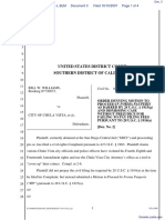 Williams v. City of Chula Vista Et Al - Document No. 3
