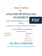 Urban Co-Op Bank (Analysis of Financial Statment)