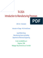 202 TA 202A Introduction To Manufacturing Processes