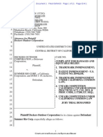 Deckers v. Summer Rio Corp - UGG Comlaint PDF