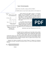 Paper Chromatography Procedure, Data Sheet