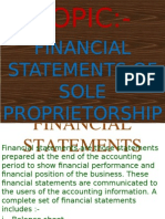 Financial Statements of Sole Proprietorship