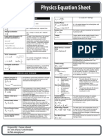 Physics Equation Sheet: MG F MG F