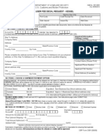U.S. Customs Form: CBP Form 339V - Annual User Fee Decal Request - Vessel