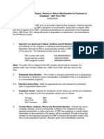 U.S. Customs Form: CBP Form 7553 - Notice of Intent To Export, Destroy or Return Merchandise For Purposes of Drawback