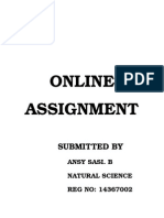 Online Assignment: Submitted by