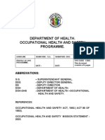 Department of Health. Occupational Health and Safety Programme