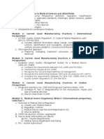 Syllabus For Medical Devices