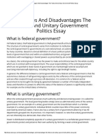 Advantages and Disadvantages The Federal and Unitary Government Politics Essay PDF