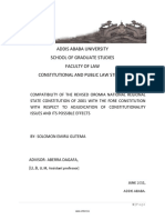 Compatibility of The Revised Oromia National Regional State Constitution of 2001 With The Fdre Constitution