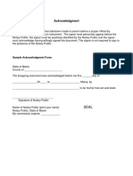 Sample Notary Forms