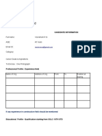 CRV Global Infraa LTD: Candidate Information