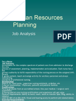 Human Resources Planning: Job Analysis