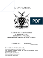 State of Nation Address by The President of Namibia: 27 April 2010