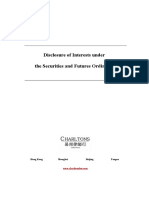 Disclosure of Interests Under The SFO in Hong Kong