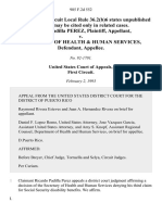 Ricardo Padilla Perez v. Secretary of Health & Human Services, 985 F.2d 552, 1st Cir. (1993)