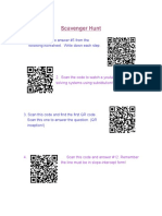 Scavenger Hunt: 1. Scan The Code To Answer #5 From The Following Worksheet. Write Down Each Step