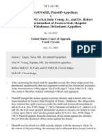 Clara Barnard v. John Mark Young A/K/A John Young, JR., and Dr. Robert O'toole, Superintendent of Eastern State Hospital of Vinita, Oklahoma, 720 F.2d 1188, 10th Cir. (1983)