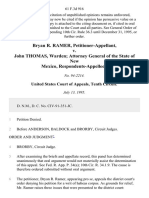 Bryan R. Ramer v. John Thomas, Warden Attorney General of The State of New Mexico, 61 F.3d 916, 10th Cir. (1995)