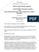 Elbert Strickland v. City of Albuquerque, and Arthur Blumenfeld, PH.D., Chief Administrative Officer, 130 F.3d 1408, 10th Cir. (1997)