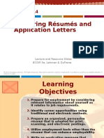 Chapter 14 Preparing Resumes & Application Message