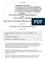 Curtis Eugene Boroff, and Paul L. Rose, Jr. v. Mail-Well Envelope Company, 931 F.2d 62, 10th Cir. (1991)