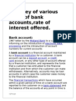 1.survey of Various Types of Bank Accounts, Rate of Interest Offered