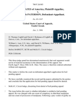 United States v. Charles Lynch Paterson, 780 F.2d 883, 10th Cir. (1986)