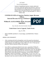 United States of America Patricia Angus, Revenue Officer, Internal Revenue Service v. William B. Alexander Shirla Alexander, 33 F.3d 62, 10th Cir. (1994)