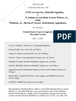 United States v. Sherman Harris, Johnny Lewis Holt, Ernest Wilcox, JR., John Williams, JR., Bernard Turner, 720 F.2d 1259, 11th Cir. (1983)