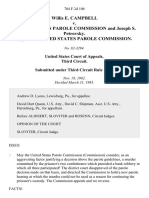 Willis E. CAMPBELL v. United States Parole Commission and Joseph S. Petrovsky. Appeal of United States Parole Commission