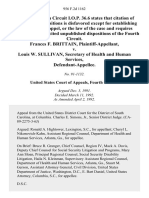 Frances F. Brittain v. Louis W. Sullivan, Secretary of Health and Human Services, 956 F.2d 1162, 4th Cir. (1992)