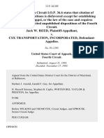 Jack W. Reed v. CSX Transportation, Incorporated, 12 F.3d 205, 4th Cir. (1993)