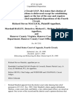 Richard Steven Maulick v. Marshall Bailey, Detective Richard L. Shelton, and Hanover County Virginia Hanover County Sheriff's Department Hanover County Court Offices, 873 F.2d 1439, 4th Cir. (1989)